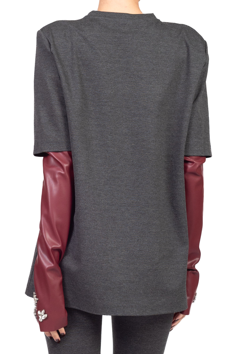 Tensione In - T-Shirt con manicotti in ecopelle Art. VW1172
