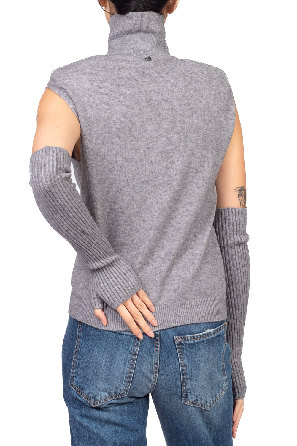 Dixie - Gilet in maglia con colletto e manicotti Art. M103B235