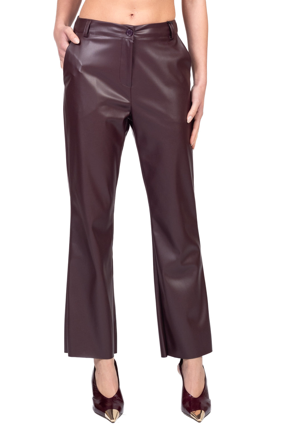Tensione In - Pantalone ecopelle trombetta Art. 222128-26A