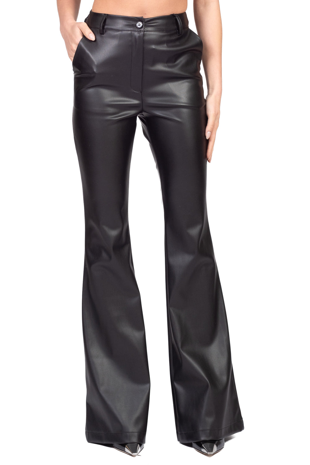 Tensione In - Pantalone ecopelle a zampa Art. 226049
