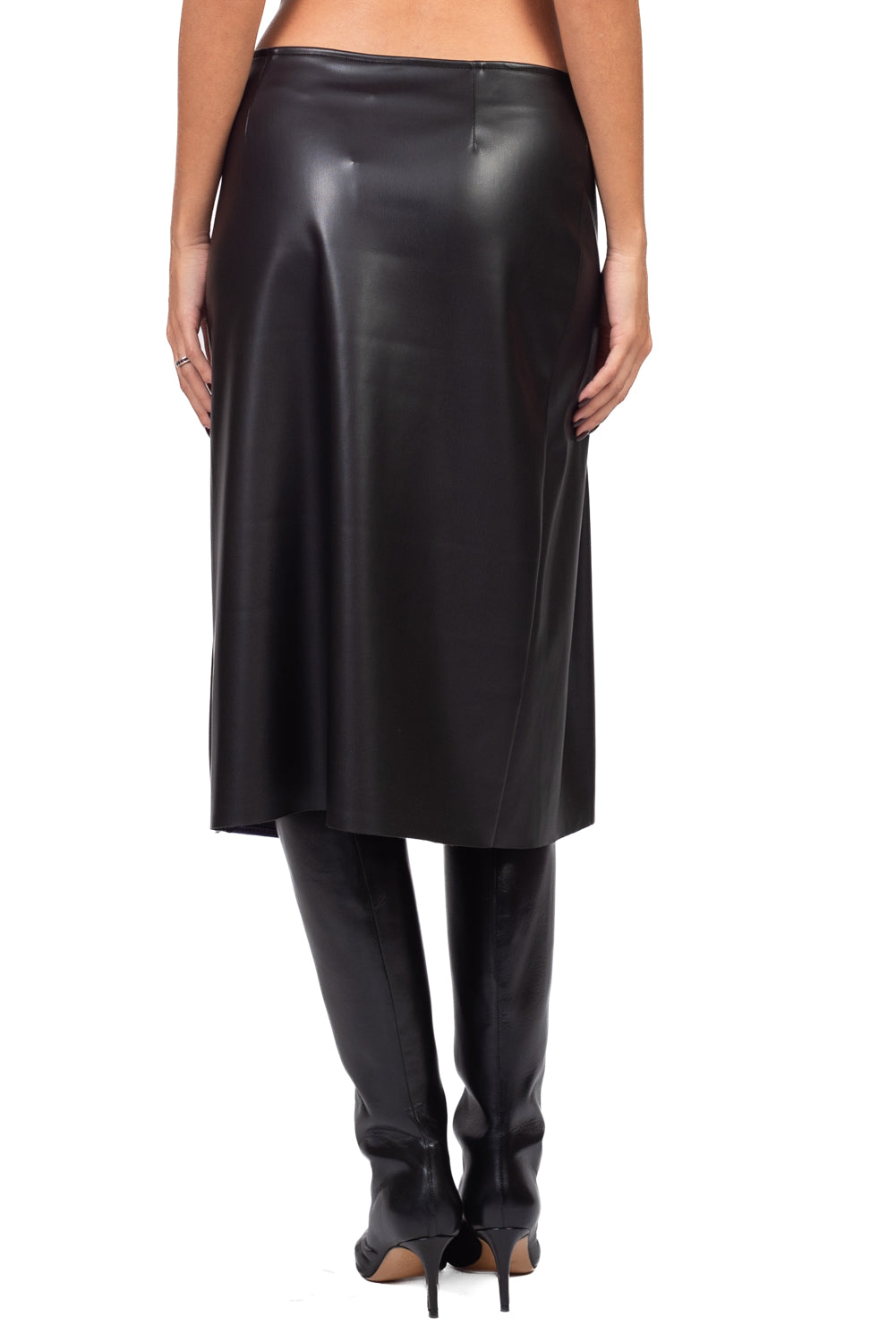 Tensione In - Gonna ecopelle con applicazioni Art. N50530AT