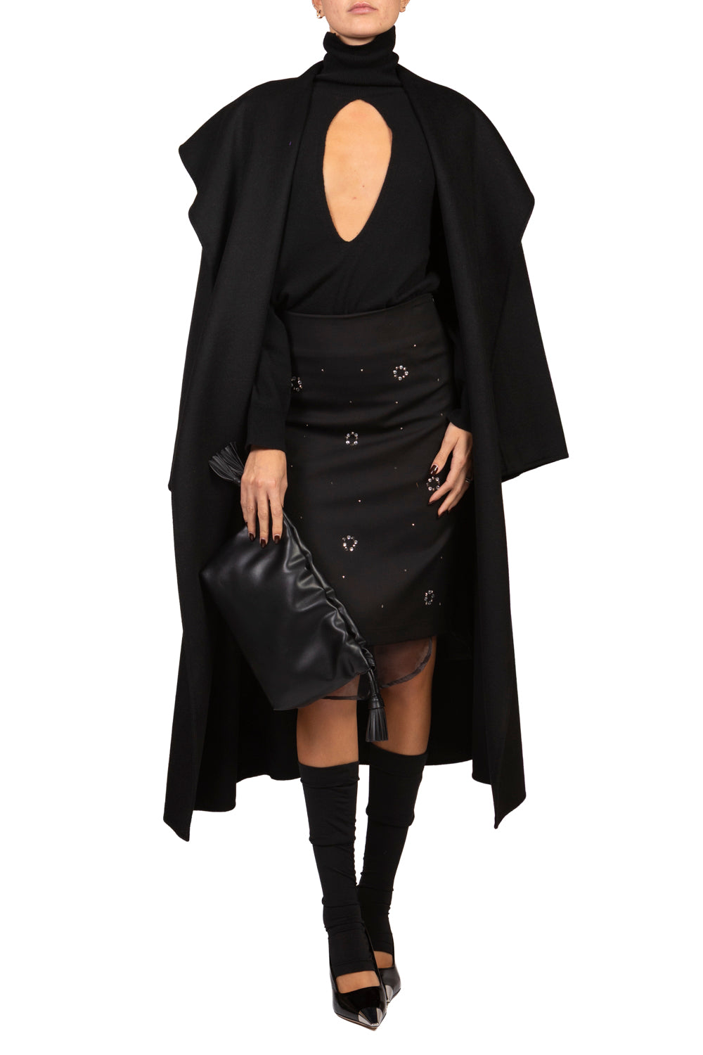 Tensione In - Gonna midi con tulle e applicazioni Art. 27G6715