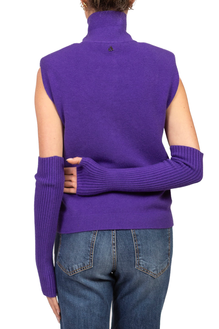 Dixie - Gilet in maglia con colletto e manicotti Art. M103B235