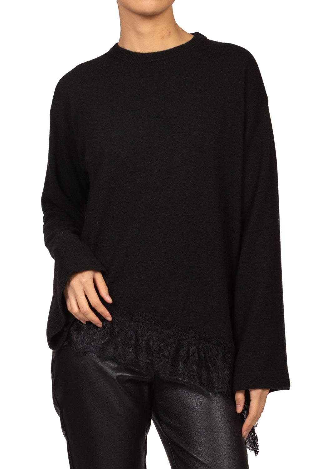 Tensione In - Maglia asimmetrica intarsio pizzo Art. D82403-APP1