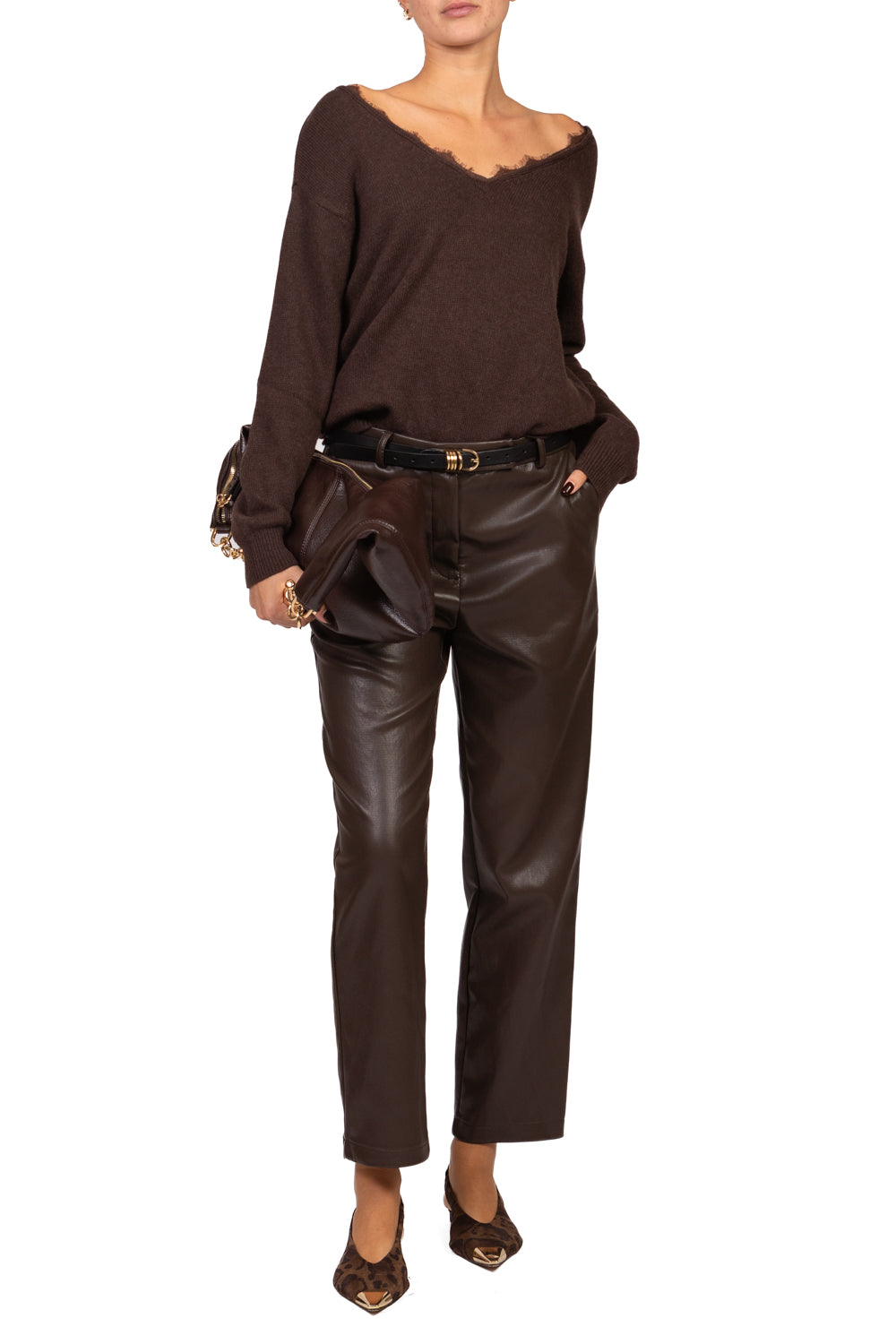 Tensione In - Maglia scollo V con pizzo Art. D82664