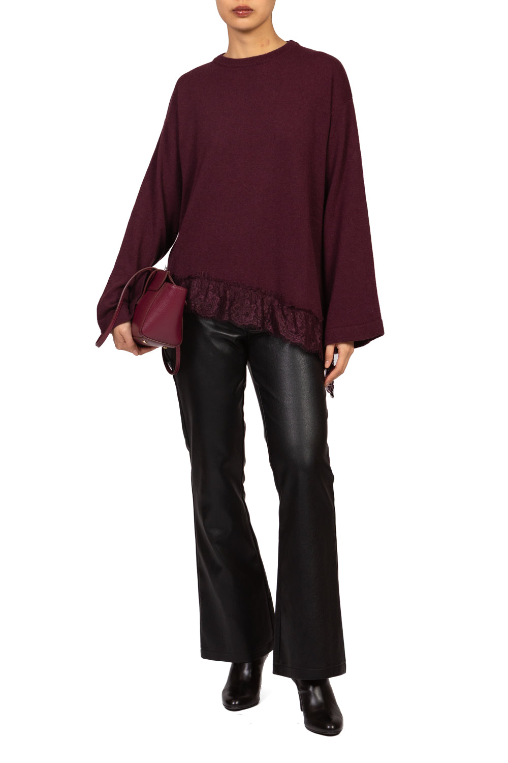 Tensione In - Maglia asimmetrica intarsio pizzo Art. D82403-APP1