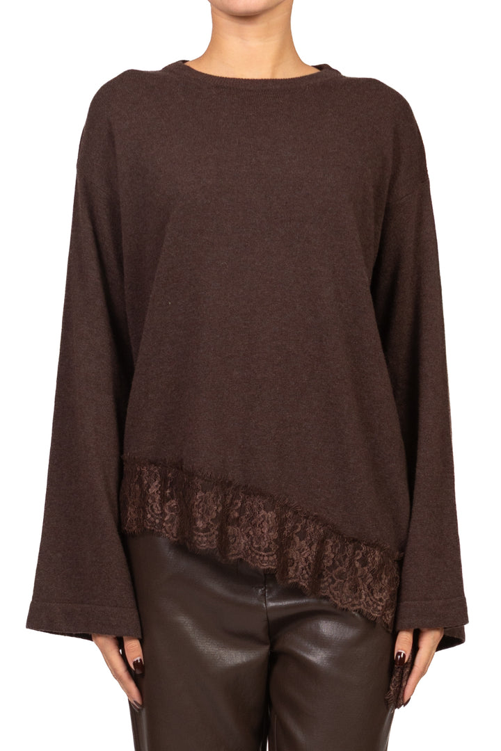 Tensione In - Maglia asimmetrica intarsio pizzo Art. D82403-APP1