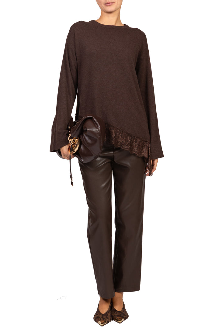 Tensione In - Maglia asimmetrica intarsio pizzo Art. D82403-APP1