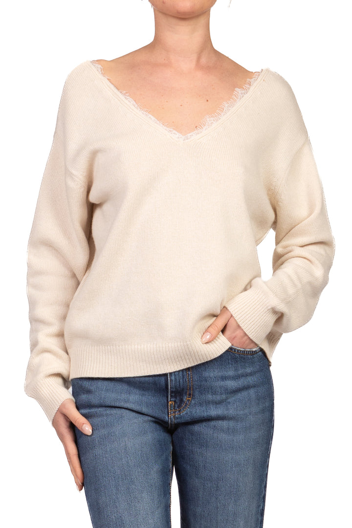Tensione In - Maglia scollo V con pizzo Art. D82664
