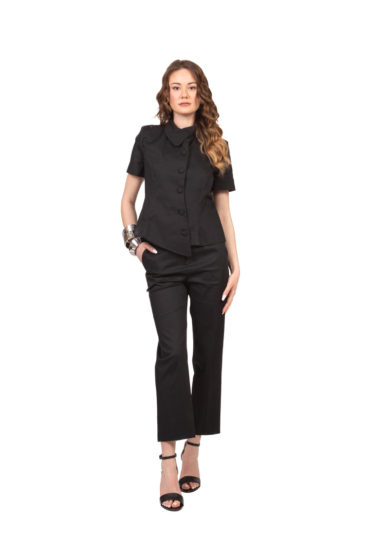 Tensione In - Pantalone sigaretta chiusura asimmetrica Art. 26P4941