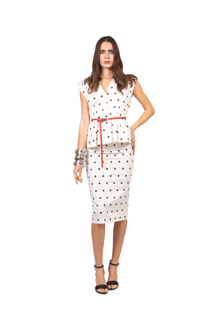Dixie - Gilet pois con balza Art. LAIO1RV