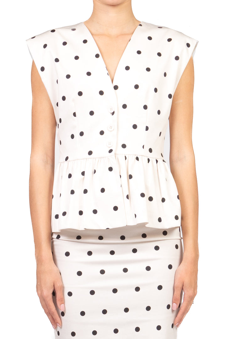 Dixie - Gilet pois con balza Art. LAIO1RV
