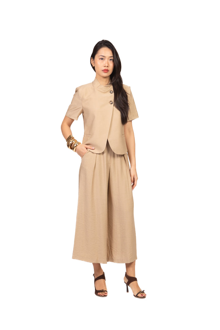 Dixie - Completo giacca chiusura asimmetrica con pantalone palazzo Art. J845A068/P845A250