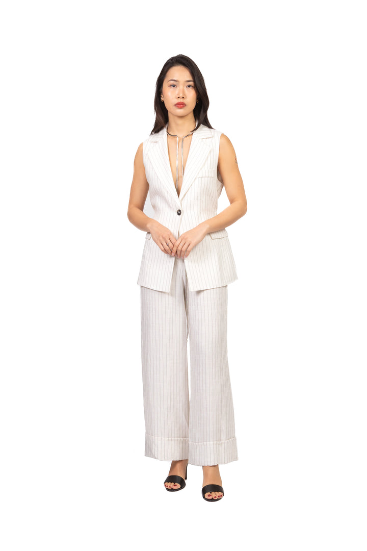 Vicolo - Gilet lungo gessato Art. TAB2162