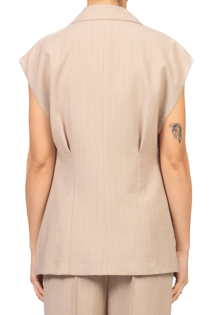 Vicolo - Gilet gessato lungo Art. TAB2152