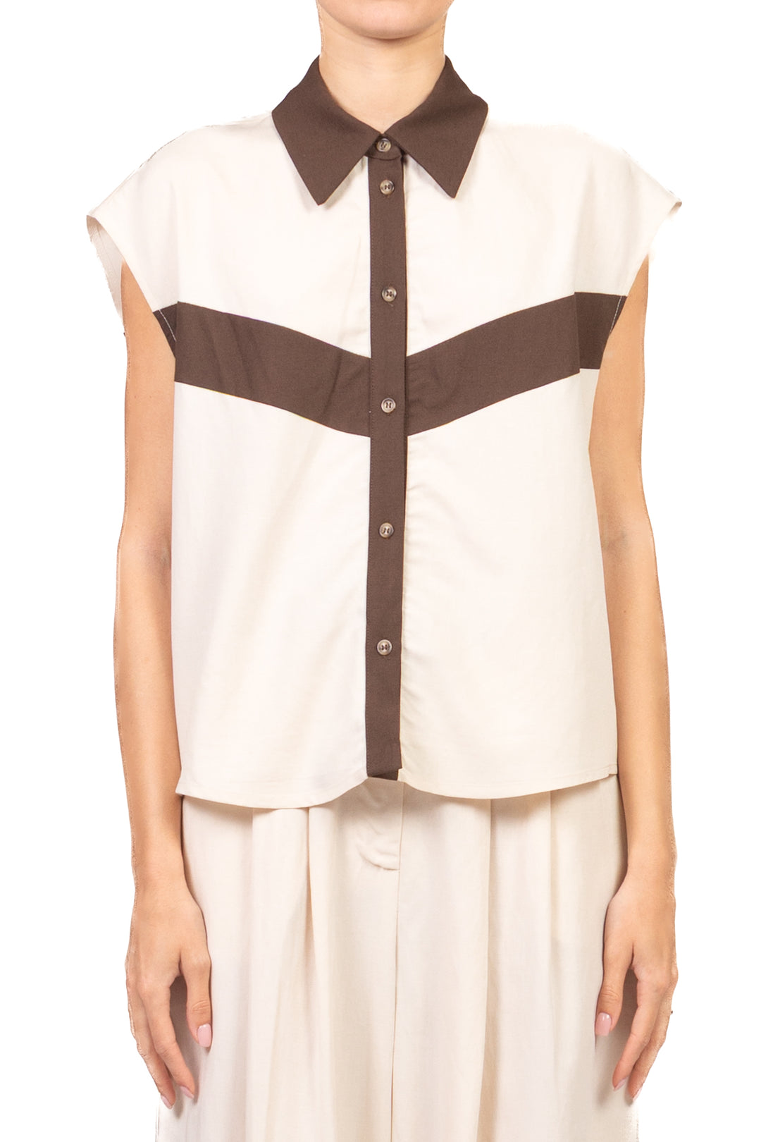 Vicolo - Camicia smanicata con banda Art. TAB2159
