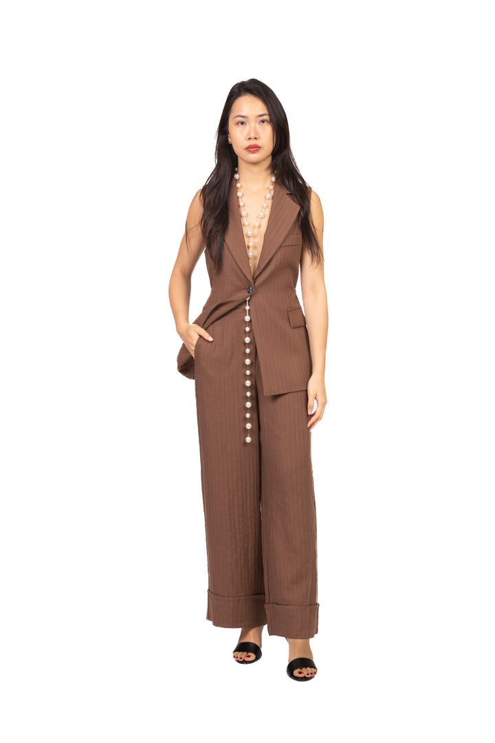 Vicolo - Gilet lungo gessato Art. TAB2162