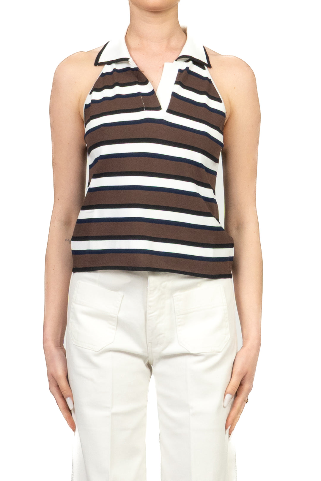 Vicolo - Maglia polo rigata scollo americana  Art. 2AB2109