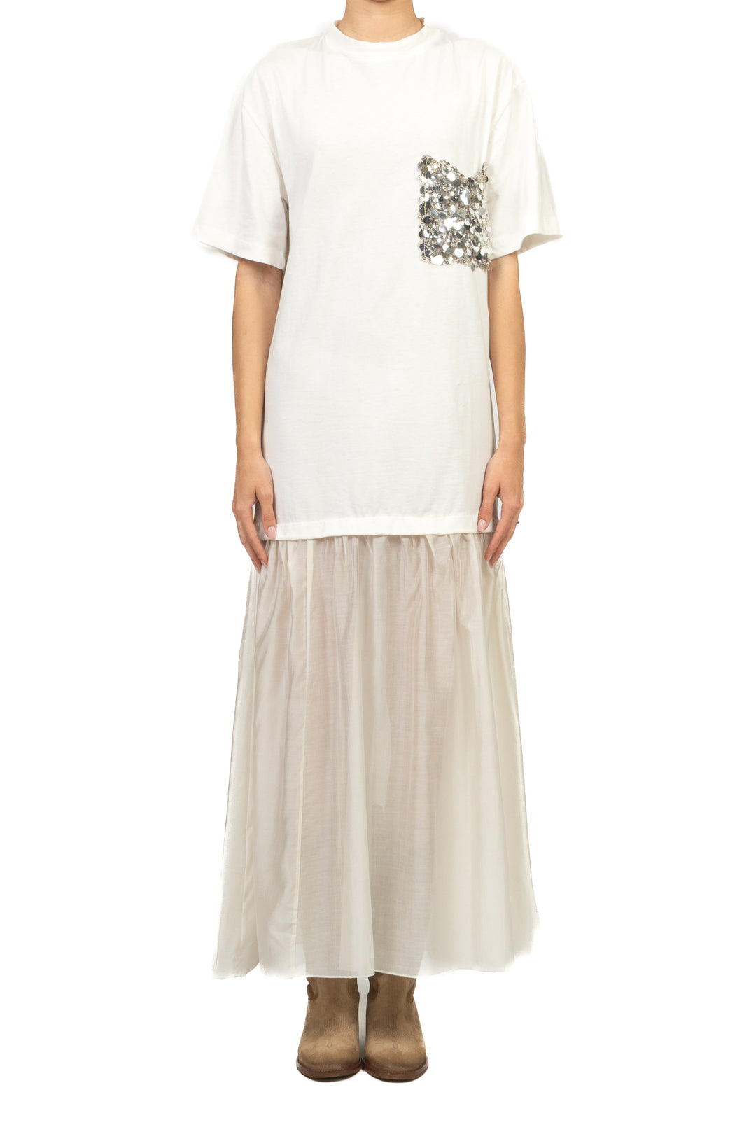 Tensione In - Abito t-shirt taschino paillettes Art. PE260192