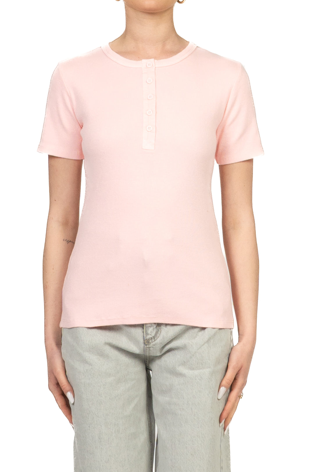 Tensione In - T-shirt serafino a costine Art. 21006