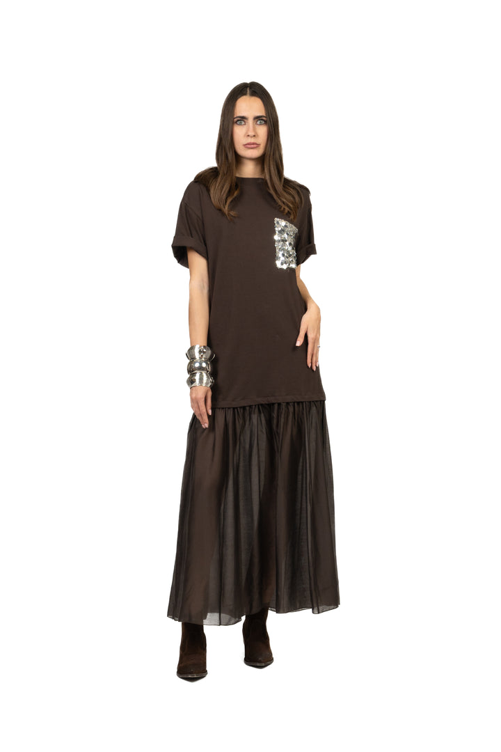 Tensione In - Abito t-shirt taschino paillettes Art. PE260192