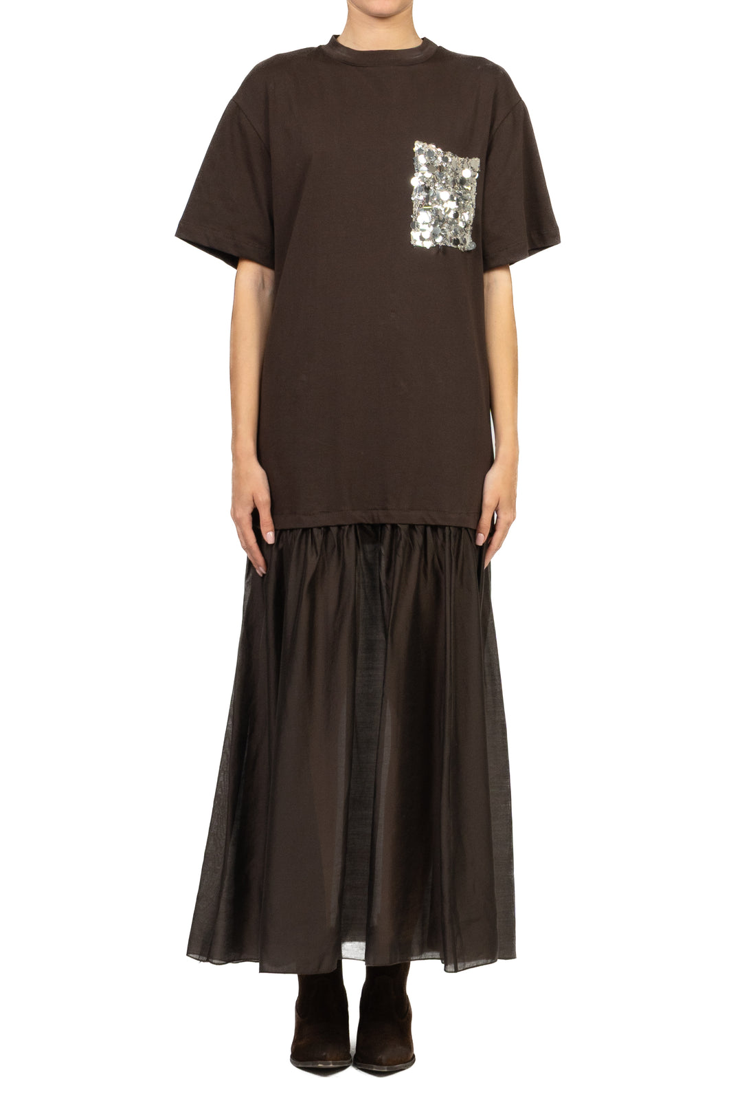 Tensione In - Abito t-shirt taschino paillettes Art. PE260192