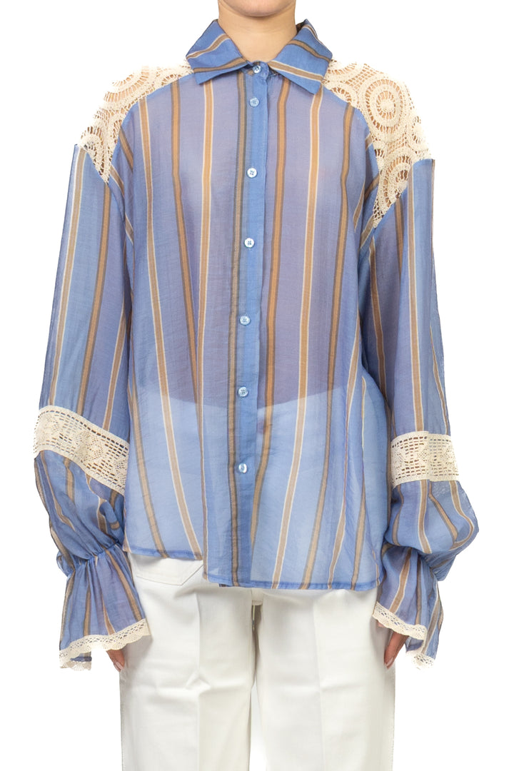 Have One - Camicia rigata con inserti macramè Art. CVS-Q355