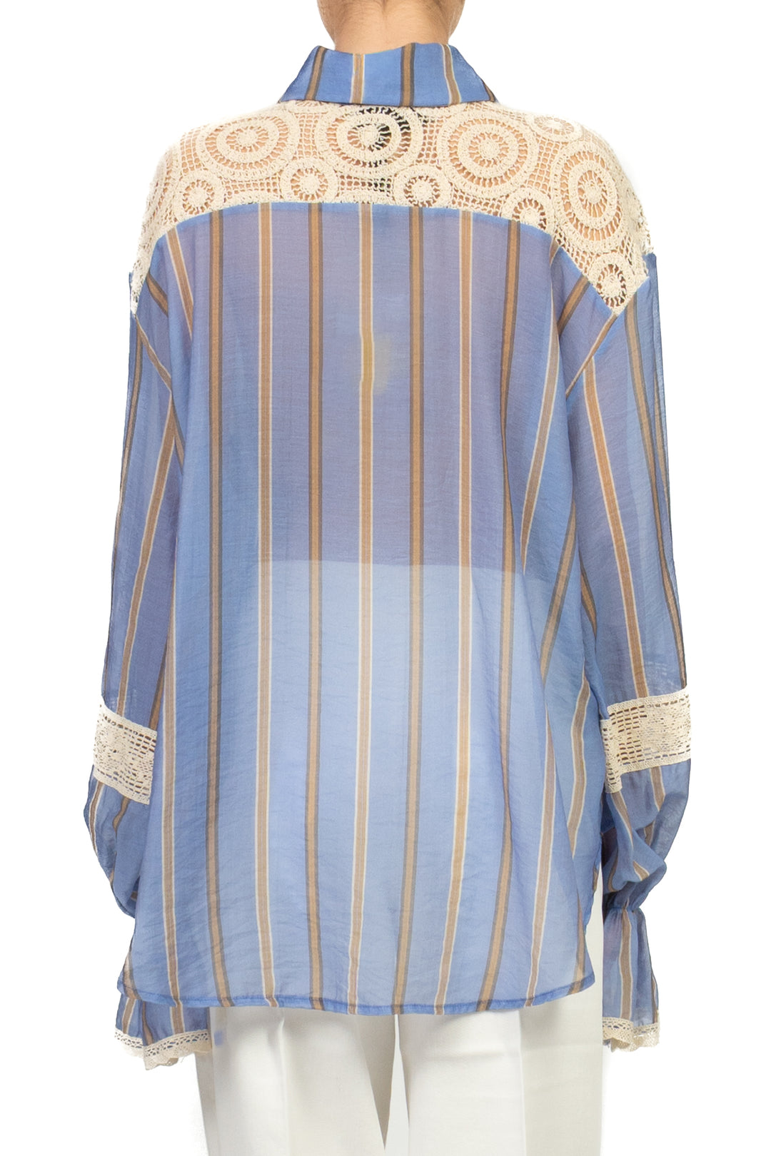 Have One - Camicia rigata con inserti macramè Art. CVS-Q355