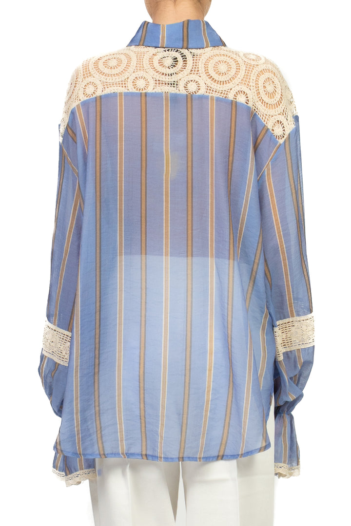 Have One - Camicia rigata con inserti macramè Art. CVS-Q355