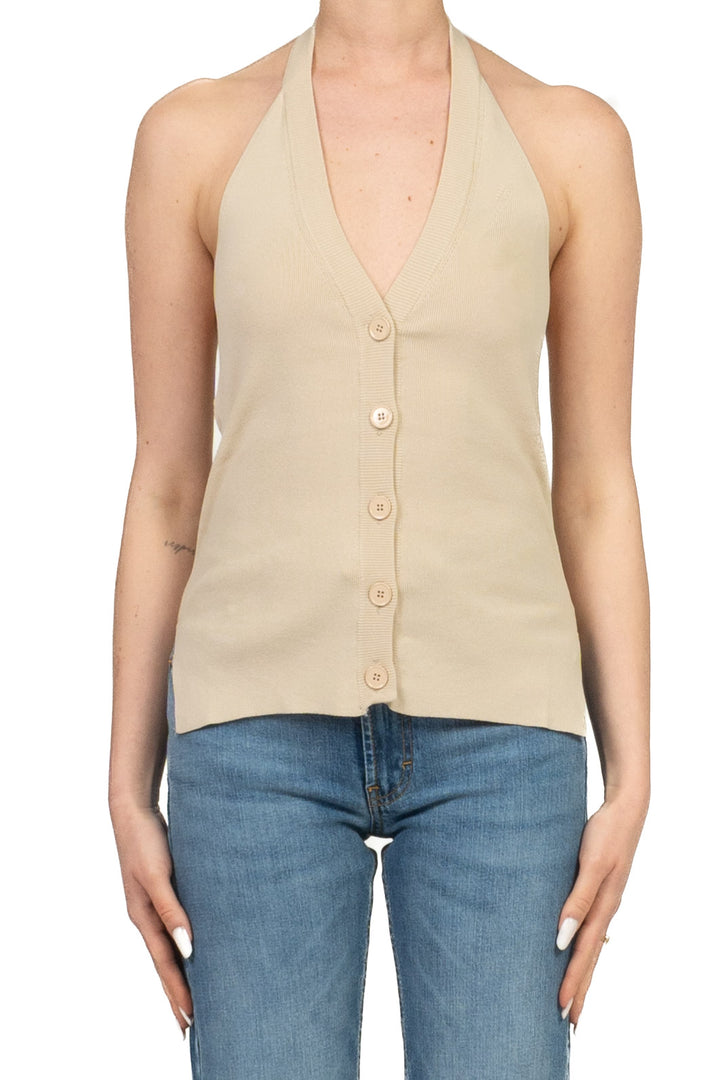 Vicolo - Gilet in maglia scollo halter Art. 2AB2157