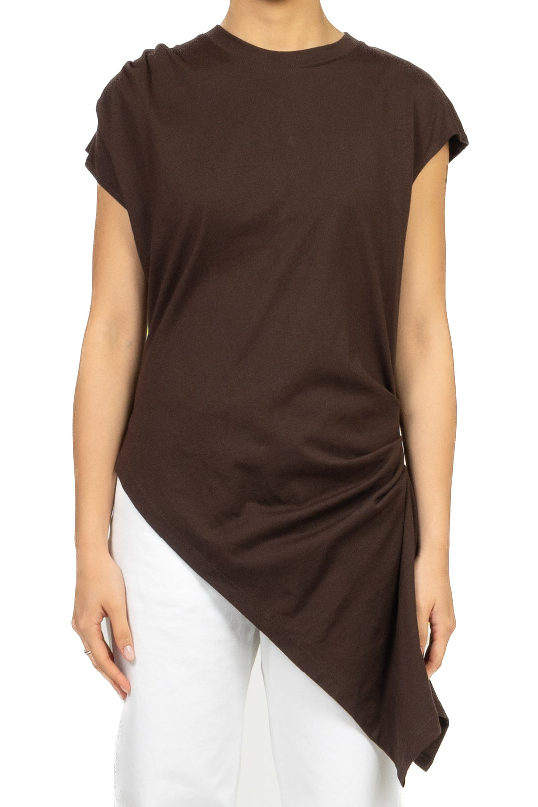 Tensione In - T-Shirt asimmetrica con drappeggio Art. PE260199
