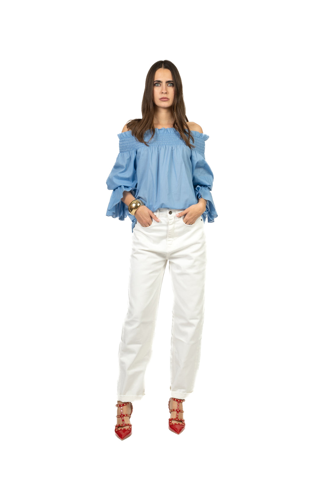 Vicolo - Blusa scollo shiffer Art. TAB2174
