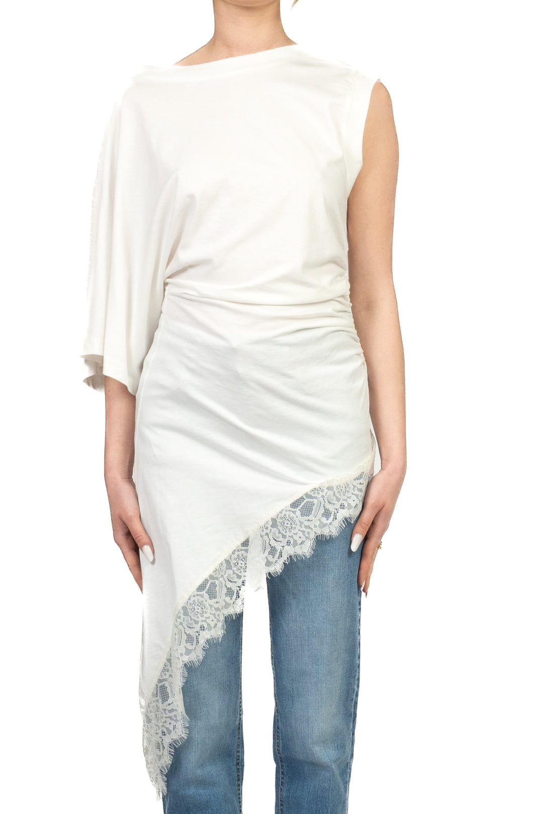 Tensione In - T-shirt in pizzo con drappeggio Art. PE260198