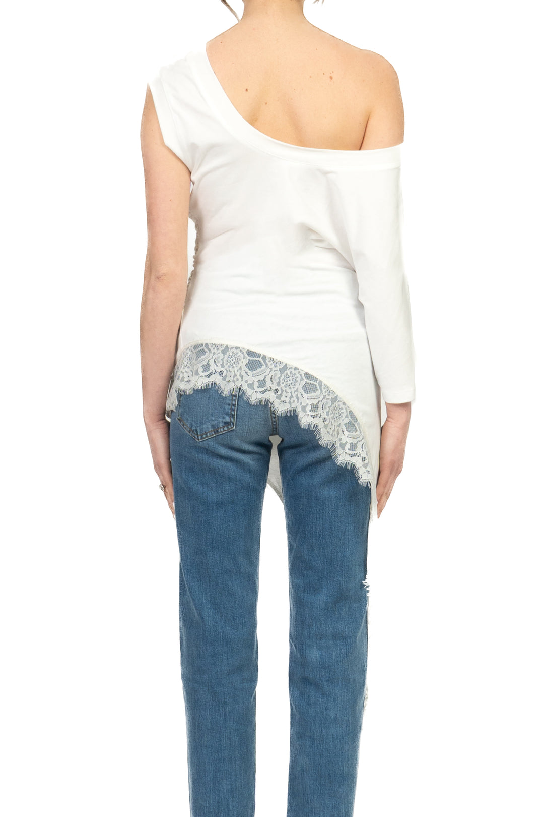 Tensione In - T-shirt in pizzo con drappeggio Art. PE260198