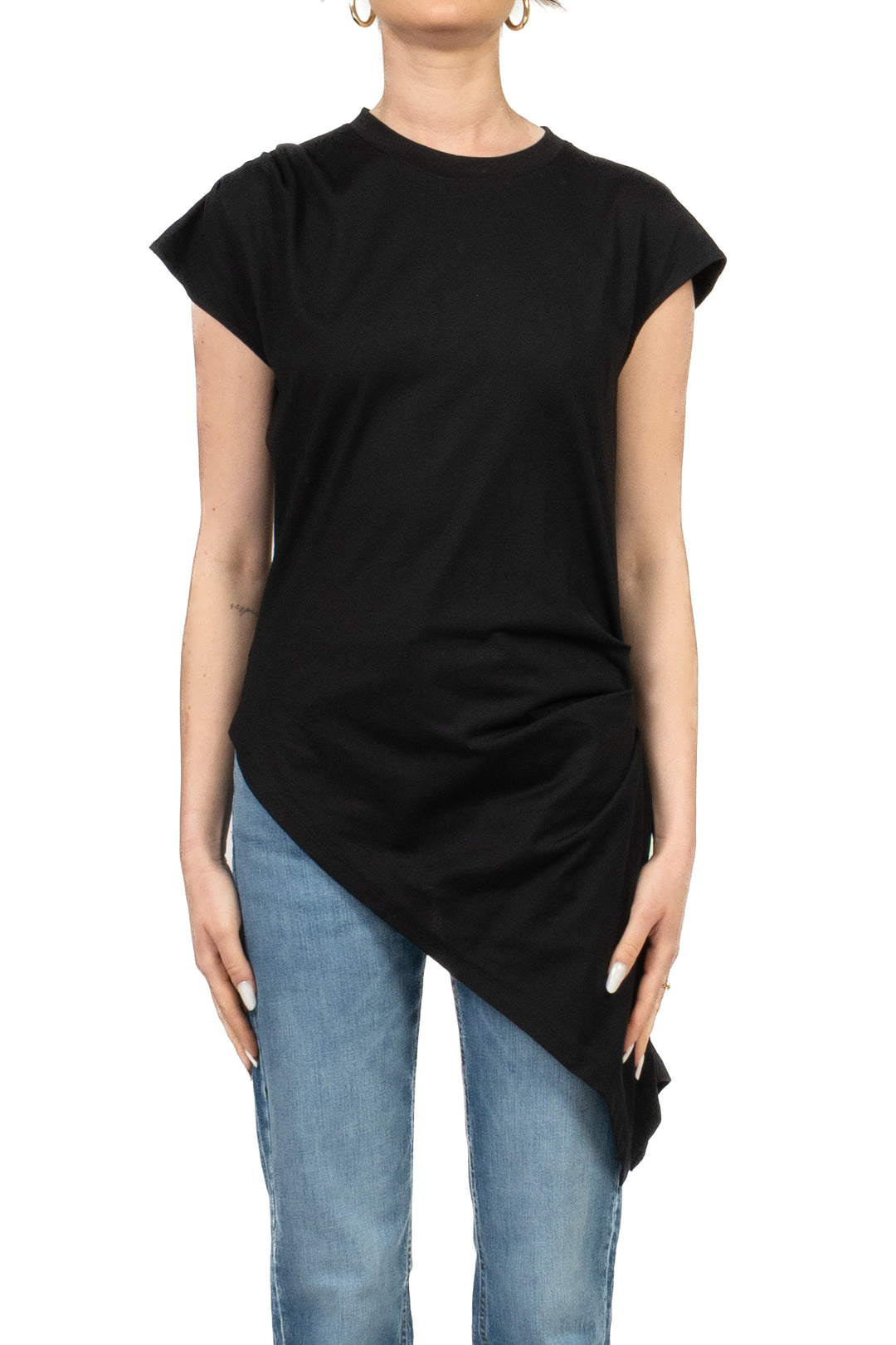 Tensione In - T-Shirt asimmetrica con drappeggio Art. PE260199