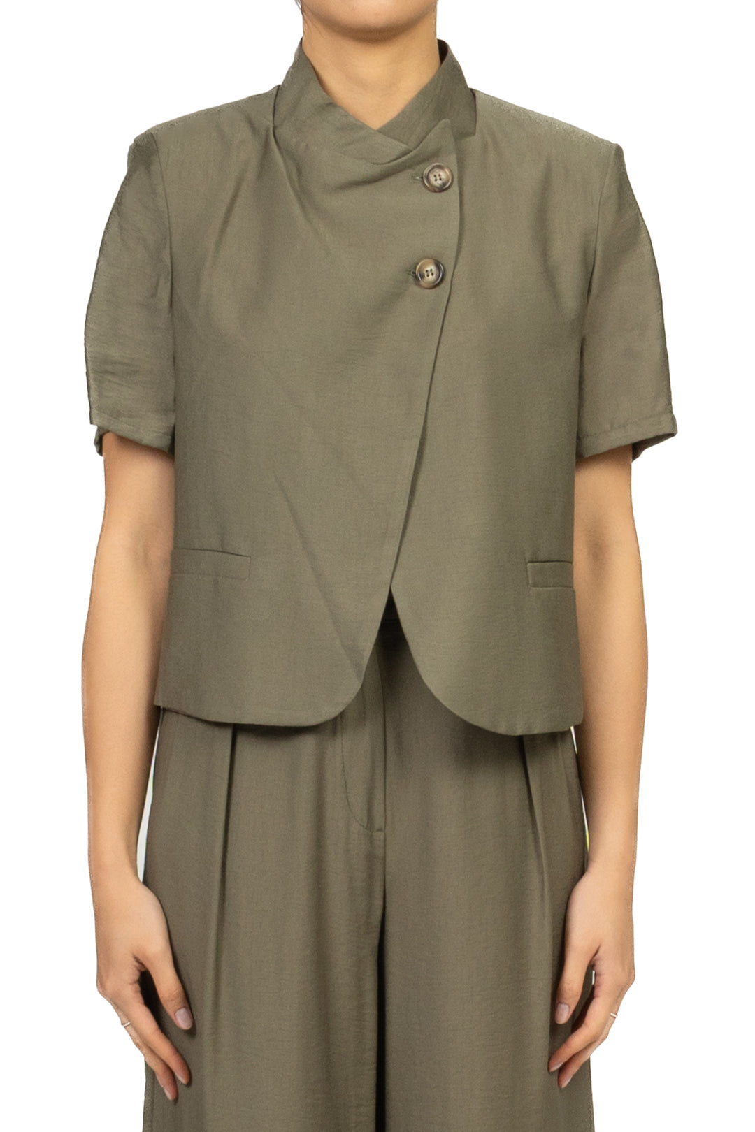 Dixie - Completo giacca chiusura asimmetrica con pantalone palazzo Art. J845A068/P845A250