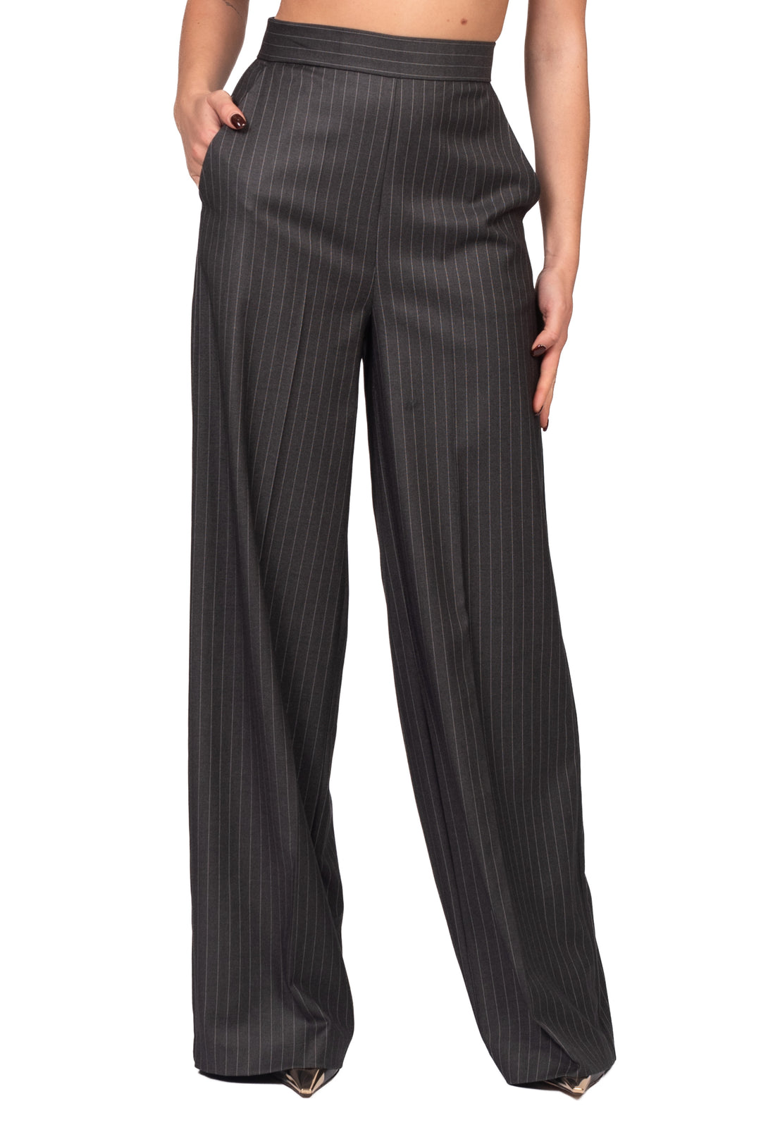 Silence - Pantalone palazzo gessato Art. SLPA0055