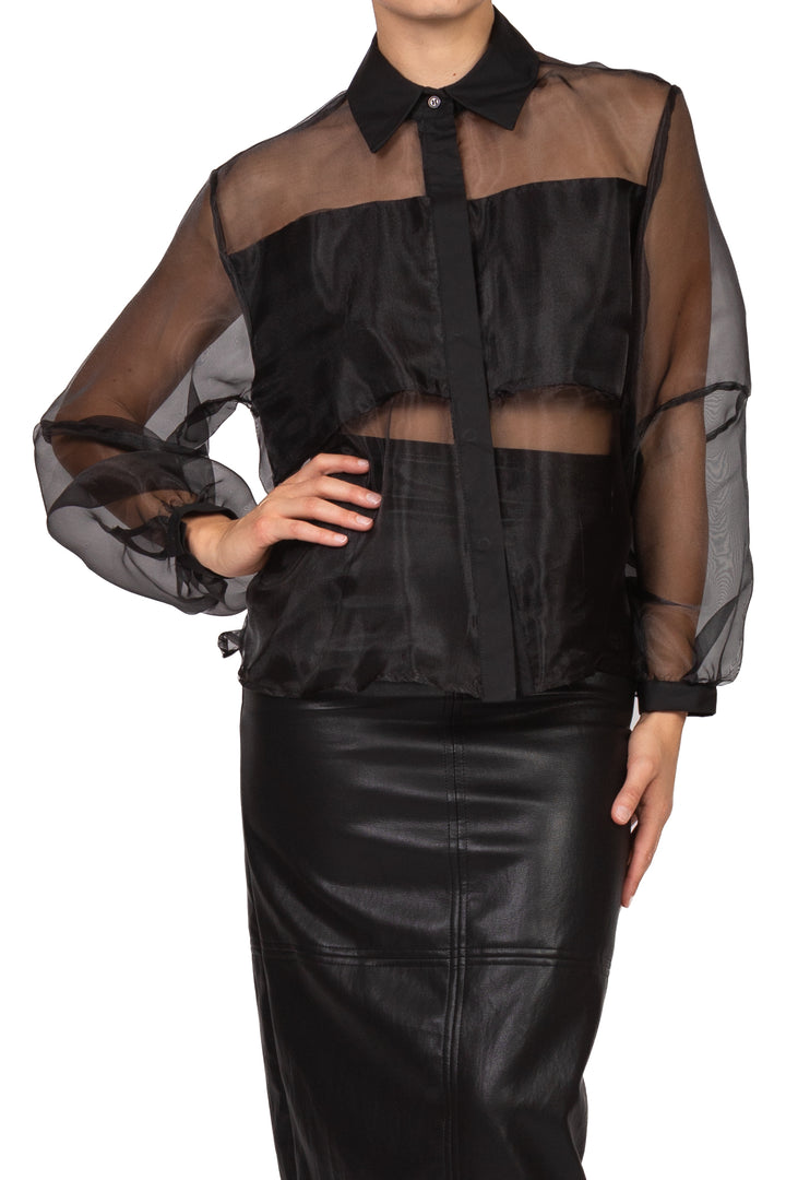 Dixie - Camicia in organza con banda Art. CFSTDLP