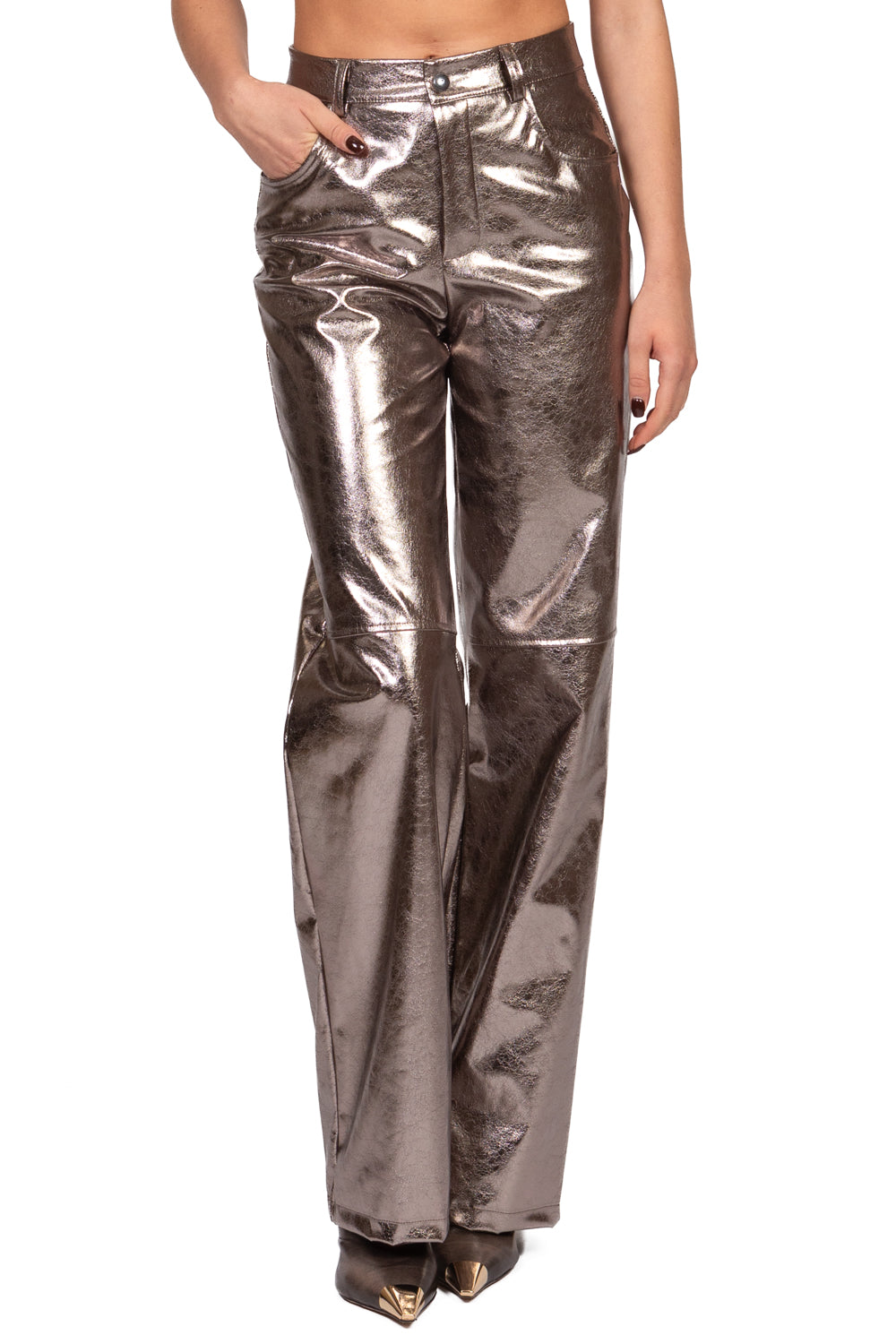 Dixie - Pantalone palazzo laminato Art. PEB42BE