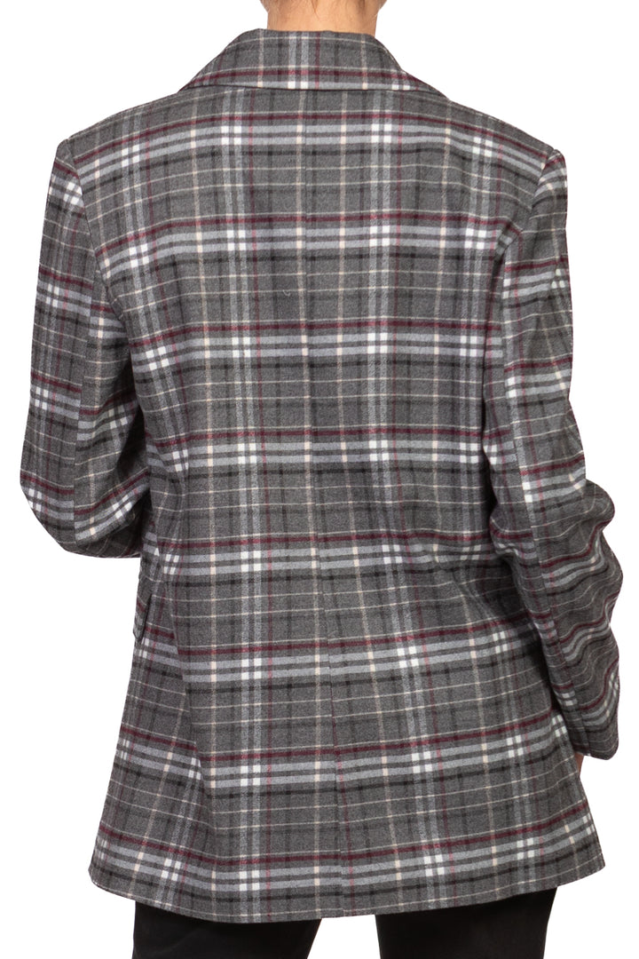 Tensione In - Giacca check con spilla piume Art. 27B6511
