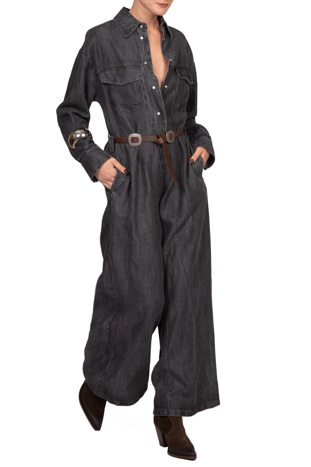 Tensione In - Tuta denim con cintura Art. FW260123