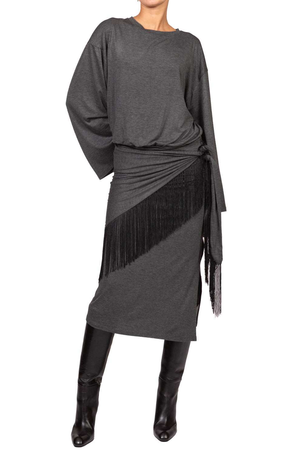 Tensione In - Abito lungo con pareo frange Art. FW260144
