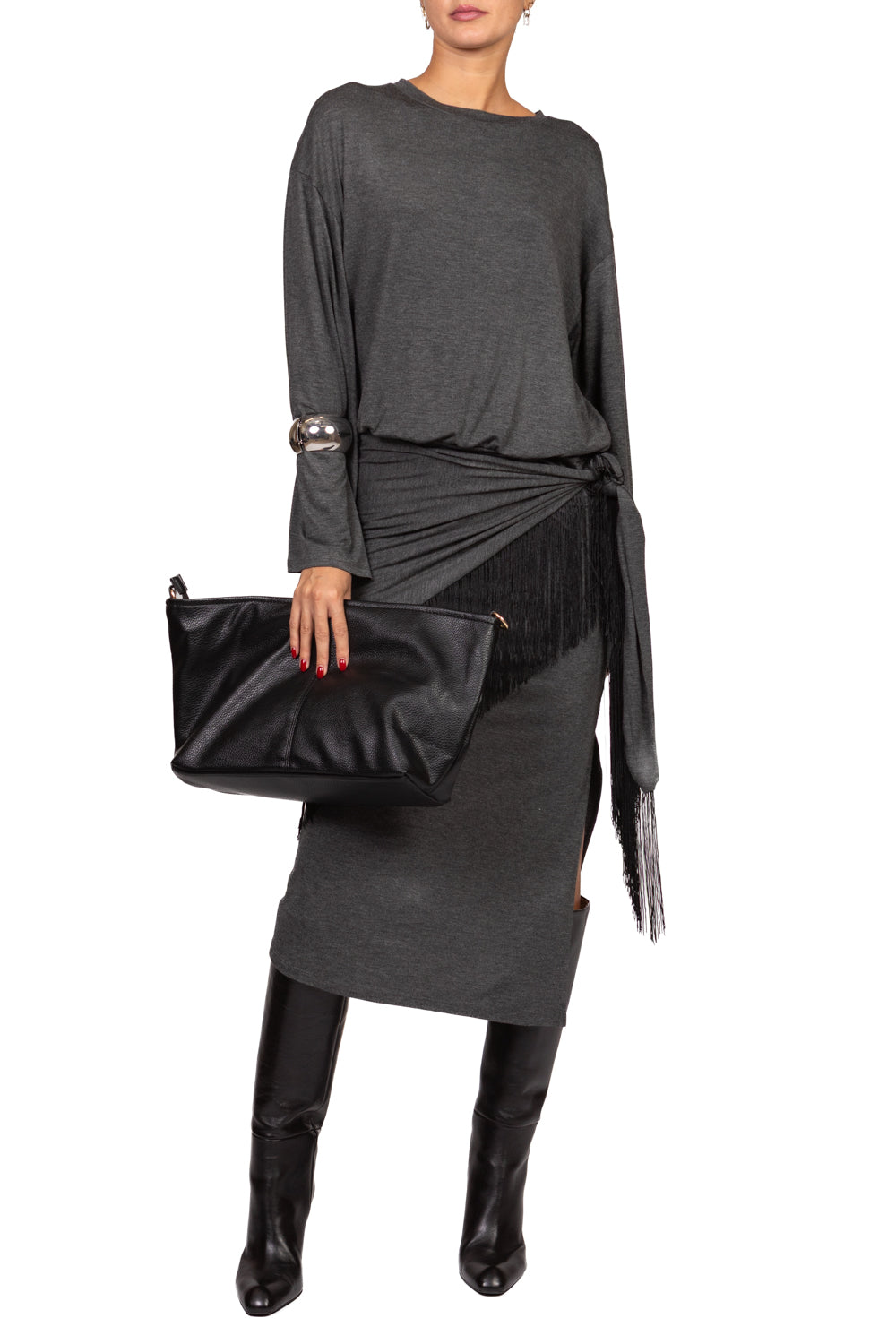 Tensione In - Abito lungo con pareo frange Art. FW260144