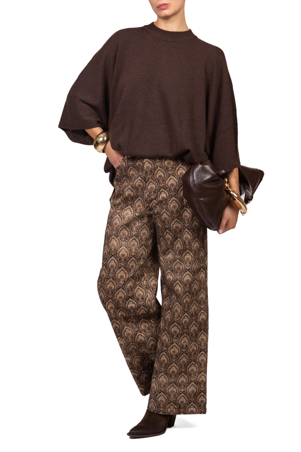 Vicolo - Pantalone palazzo damascato Art. TAC1485