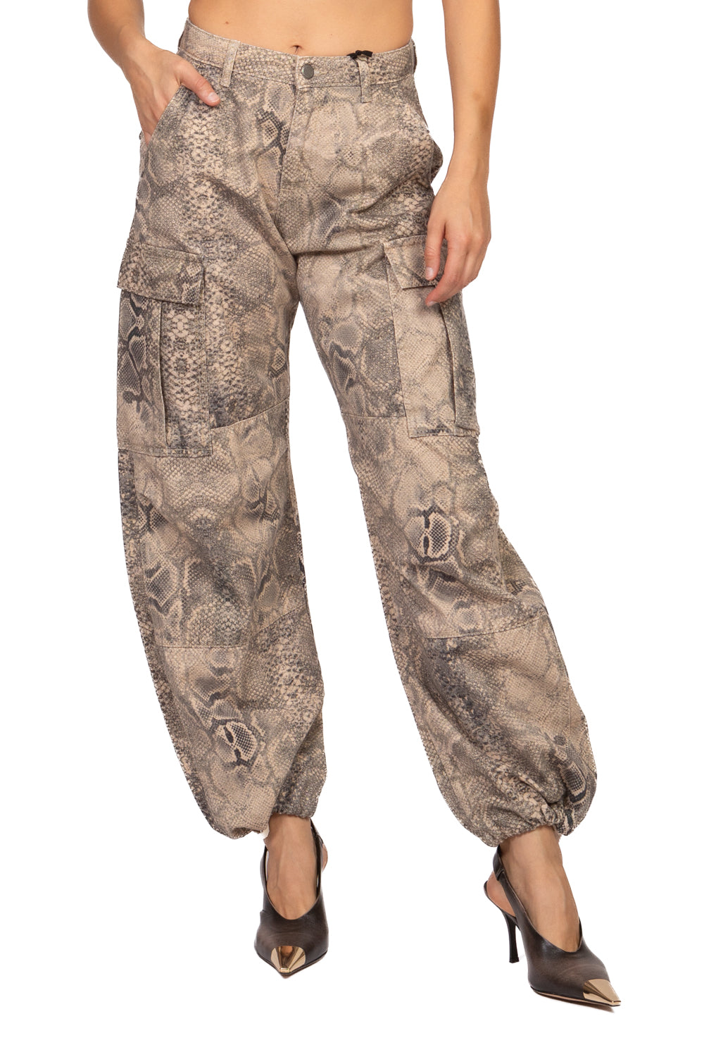 Vicolo - Pantalone cargo pitonato Art. DAC5289