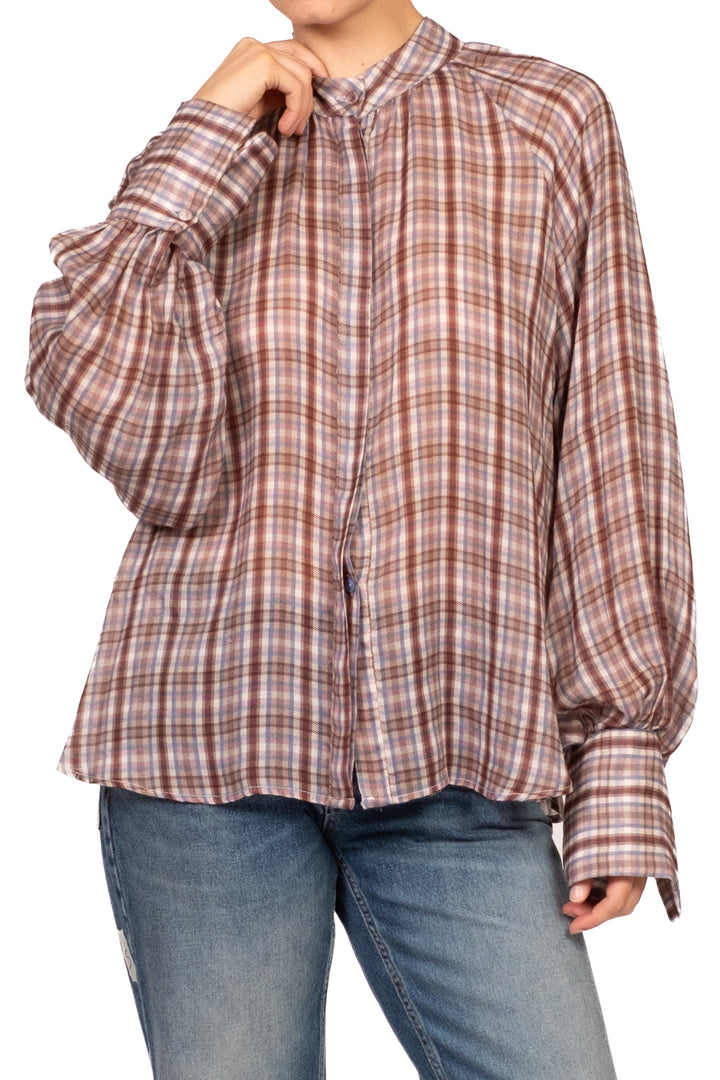 Tensione In - Camicia quadretti collo coreano Art. W26C703