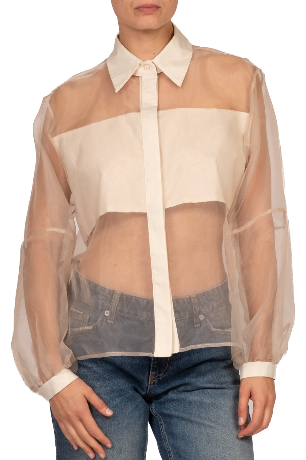 Dixie - Camicia in organza con banda Art. CFSTDLP
