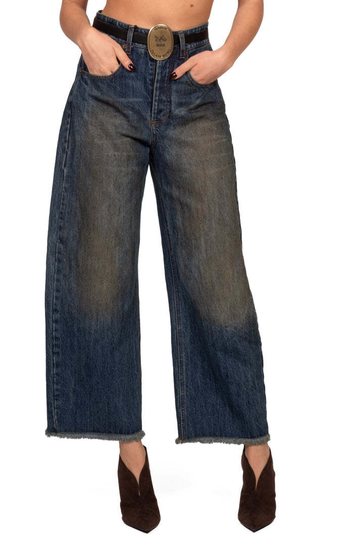 Tensione In - Jeans sfrangiato con cintura - denim Art. W26P628