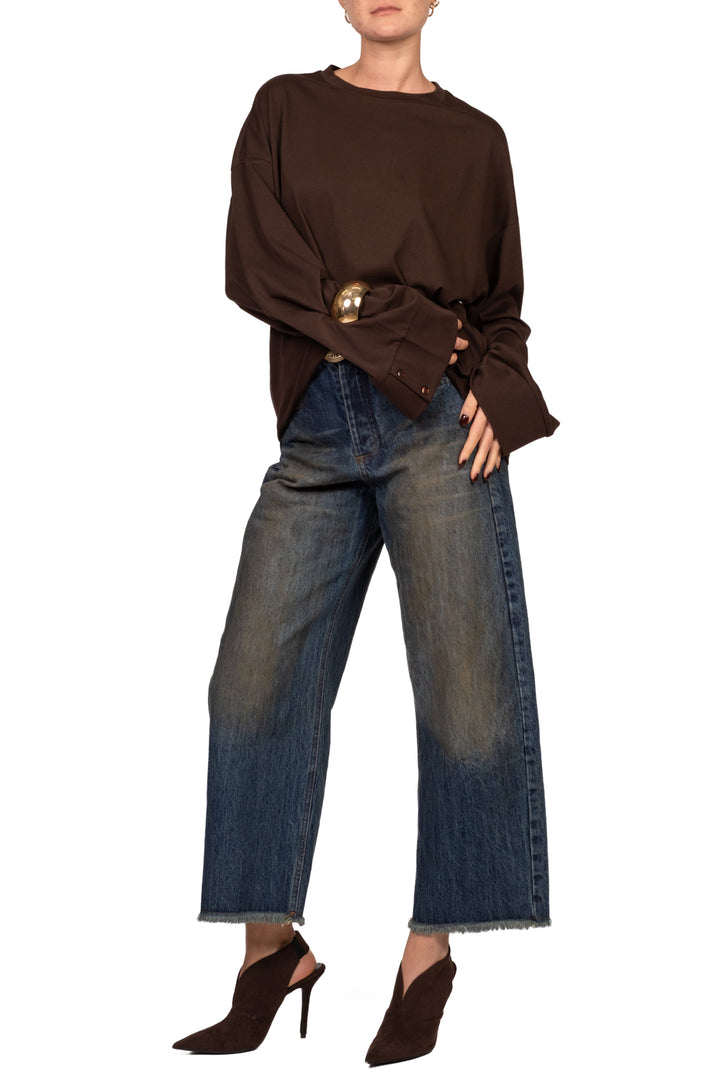 Tensione In - Jeans sfrangiato con cintura - denim Art. W26P628