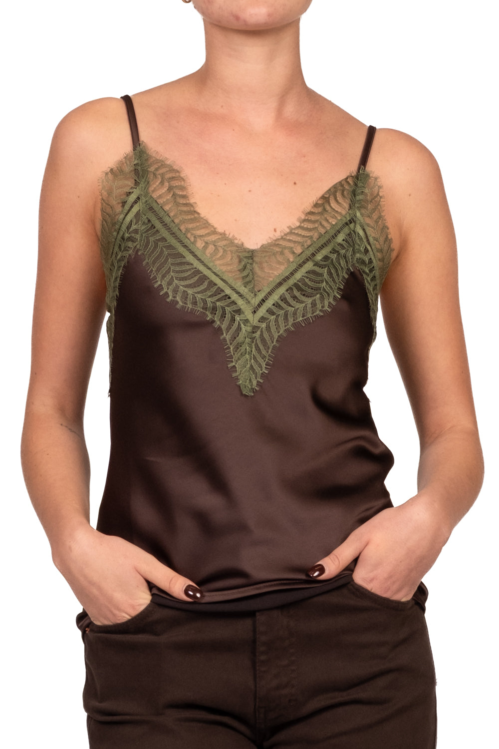 Tensione In - Top satin intarsi pizzo Art. FW260128